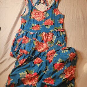 Matilda Jane Blue Pink Floral Dream Weaver Maxi Dress Womens Medium Sleeveless